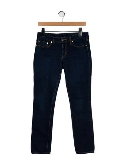 Pre-owned Tory Burch Mid-rise Straight Leg Jeans In Blue