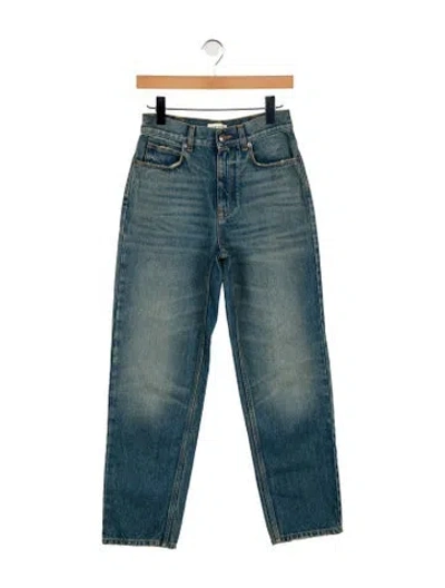 Pre-owned Tory Burch Mid-rise Straight Leg Jeans In Blue