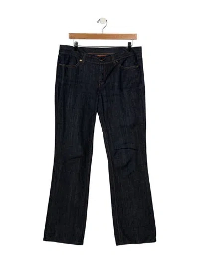 Pre-owned Tory Burch Mid-rise Straight Leg Jeans In Blue