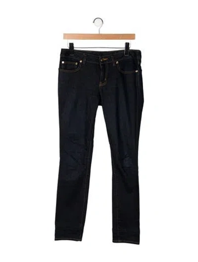 Pre-owned Tory Burch Mid-rise Straight Leg Jeans In Blue