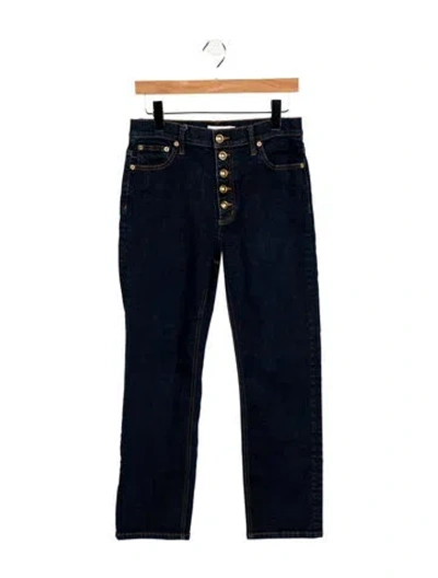 Pre-owned Tory Burch Mid-rise Straight Leg Jeans In Blue