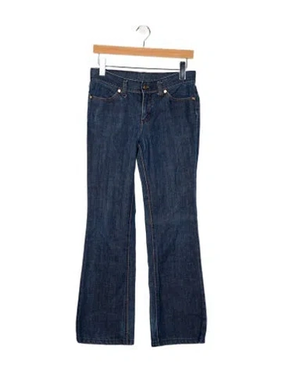 Pre-owned Tory Burch Mid-rise Straight Leg Jeans In Blue