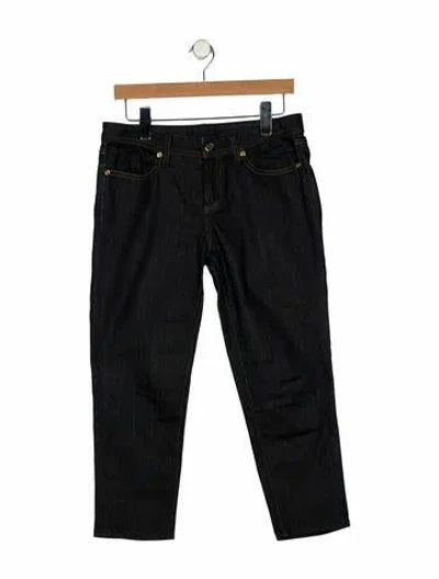 Pre-owned Tory Burch Mid-rise Straight Leg Jeans In Blue