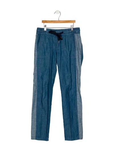 Pre-owned Tory Burch Mid-rise Straight Leg Jeans In Blue