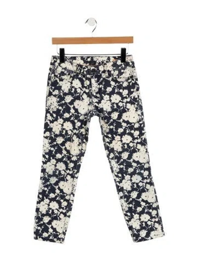 Pre-owned Tory Burch Mid-rise Straight Leg Jeans In Blue