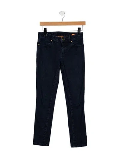 Pre-owned Tory Burch Mid-rise Straight Leg Jeans In Blue