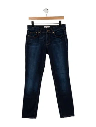 Pre-owned Tory Burch Mid-rise Straight Leg Jeans In Blue