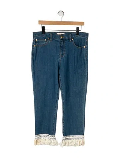 Pre-owned Tory Burch Mid-rise Straight Leg Jeans In Blue