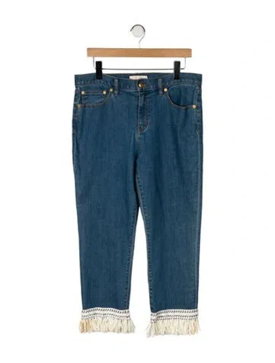 Pre-owned Tory Burch Mid-rise Straight Leg Jeans In Blue