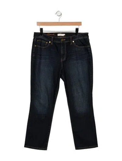 Pre-owned Tory Burch Mid-rise Straight Leg Jeans In Blue