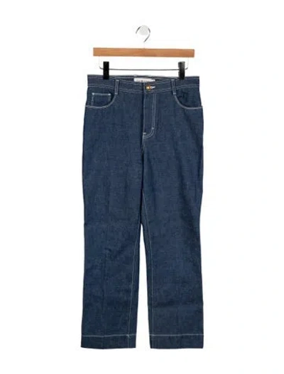 Pre-owned Tory Burch Mid-rise Straight Leg Jeans In Blue