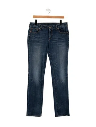 Pre-owned Tory Burch Mid-rise Straight Leg Jeans In Blue