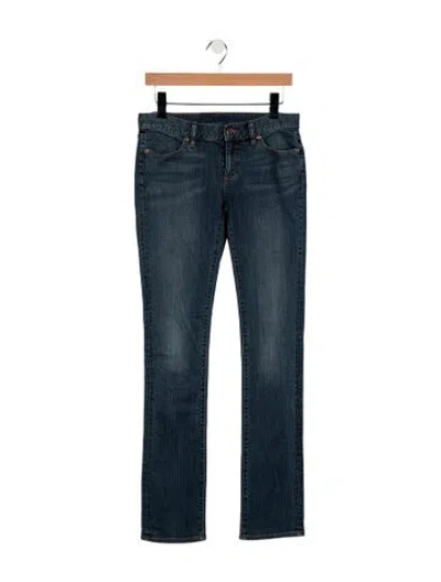 Pre-owned Tory Burch Mid-rise Straight Leg Jeans In Blue