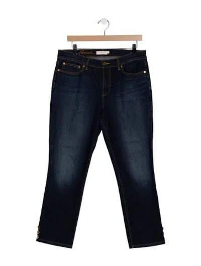 Pre-owned Tory Burch Mid-rise Straight Leg Jeans In Blue