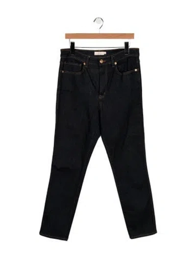 Pre-owned Tory Burch Mid-rise Straight Leg Jeans In Blue