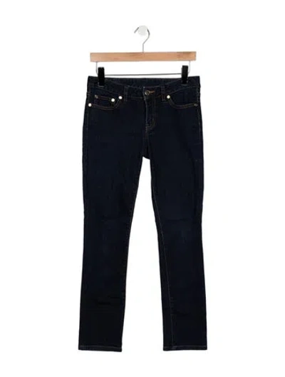 Pre-owned Tory Burch Mid-rise Straight Leg Jeans In Blue
