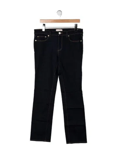 Pre-owned Tory Burch Mid-rise Straight Leg Jeans In Blue
