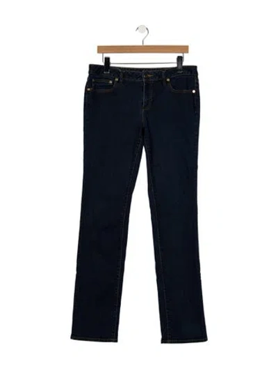 Pre-owned Tory Burch Mid-rise Straight Leg Jeans In Blue