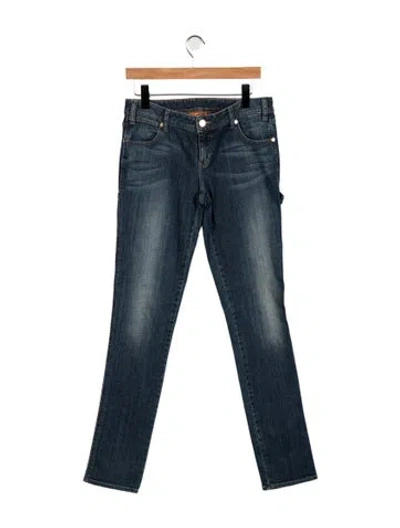 Pre-owned Tory Burch Mid-rise Straight Leg Jeans In Blue