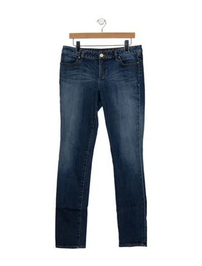Pre-owned Tory Burch Mid-rise Straight Leg Jeans In Blue