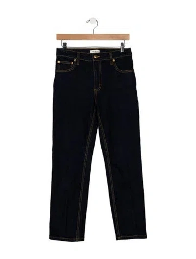 Pre-owned Tory Burch Mid-rise Straight Leg Jeans In Blue