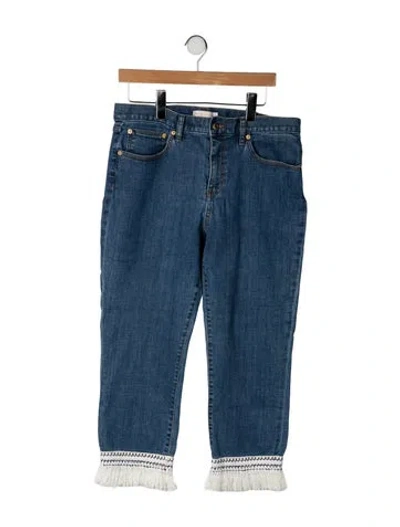Pre-owned Tory Burch Mid-rise Straight Leg Jeans In Blue