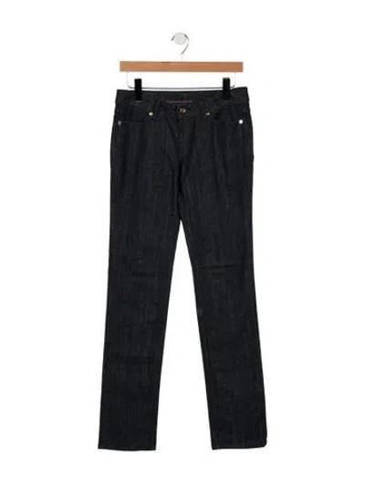 Pre-owned Tory Burch Mid-rise Straight Leg Jeans In Blue