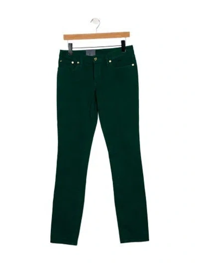 Pre-owned Tory Burch Mid-rise Straight Leg Jeans In Green