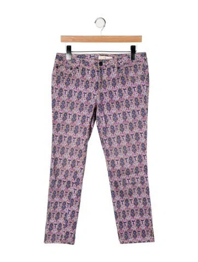 Pre-owned Tory Burch Mid-rise Straight Leg Jeans In Multi