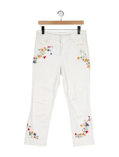 Pre-owned Tory Burch Mid-rise Straight Leg Jeans In Neutral