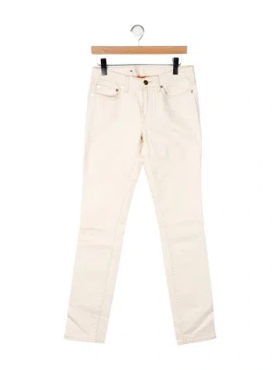 Pre-owned Tory Burch Mid-rise Straight Leg Jeans In Neutral