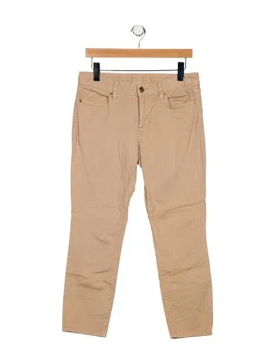 Pre-owned Tory Burch Mid-rise Straight Leg Jeans In Neutral