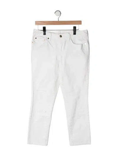 Pre-owned Tory Burch Mid-rise Straight Leg Jeans In Neutrals