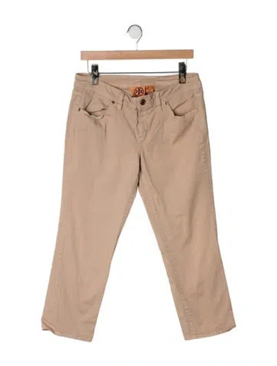 Pre-owned Tory Burch Mid-rise Straight Leg Jeans In Neutrals