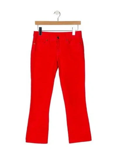 Pre-owned Tory Burch Mid-rise Straight Leg Jeans In Orange