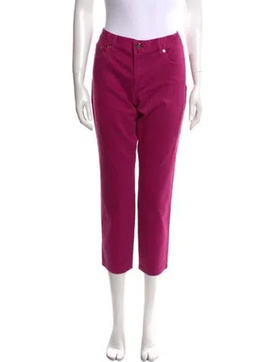 Pre-owned Tory Burch Mid-rise Straight Leg Jeans In Pink