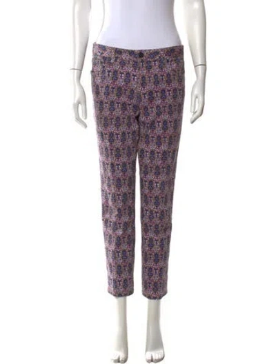 Pre-owned Tory Burch Mid-rise Straight Leg Jeans In Purple