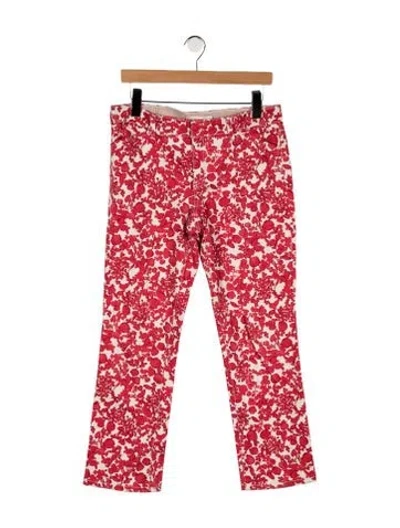 Pre-owned Tory Burch Mid-rise Straight Leg Jeans In Red