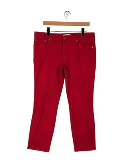 Pre-owned Tory Burch Mid-rise Straight Leg Jeans In Red