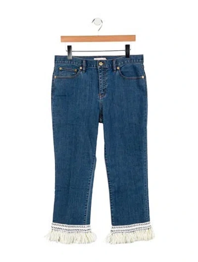Pre-owned Tory Burch Mid-rise Straight Leg Jeans W/ Tags In Blue