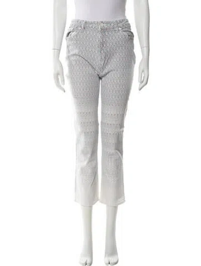 Pre-owned Tory Burch Mid-rise Straight Leg Jeans In White