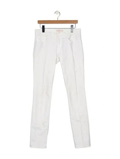 Pre-owned Tory Burch Mid-rise Straight Leg Jeans In White