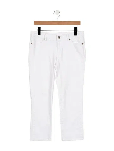 Pre-owned Tory Burch Mid-rise Straight Leg Jeans In White