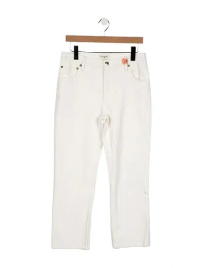 Pre-owned Tory Burch Mid-rise Straight Leg Jeans In White