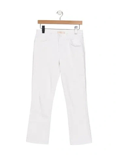 Pre-owned Tory Burch Mid-rise Straight Leg Jeans In White