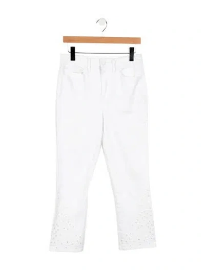 Pre-owned Tory Burch Mid-rise Straight Leg Jeans In White
