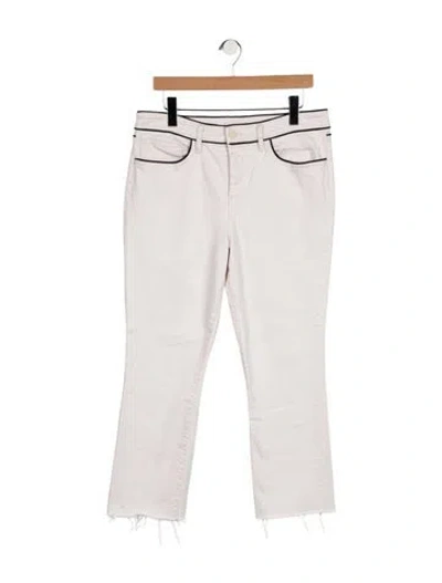 Pre-owned Tory Burch Mid-rise Straight Leg Jeans In White