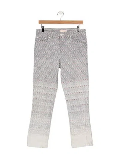 Pre-owned Tory Burch Mid-rise Straight Leg Jeans In White