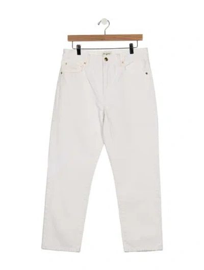 Pre-owned Tory Burch Mid-rise Straight Leg Jeans In White