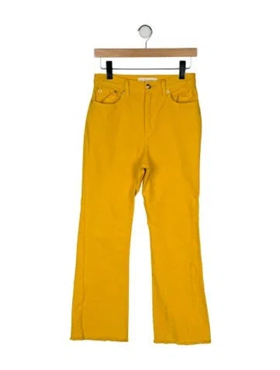 Pre-owned Tory Burch Mid-rise Straight Leg Jeans In Yellow